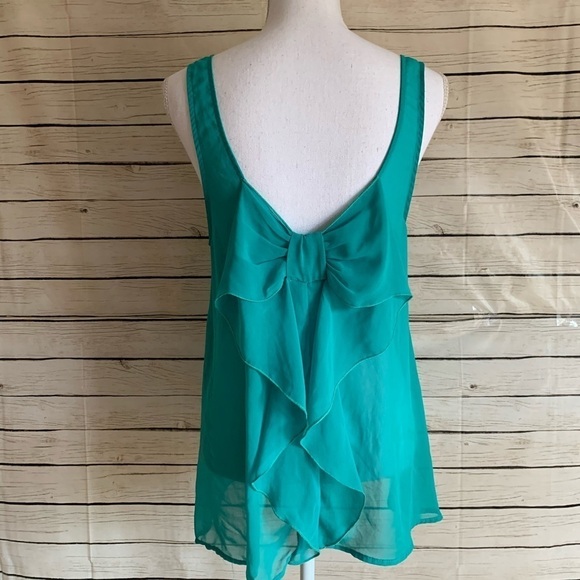 Everly Silky Sheer Blouse Size Medium - Picture 2 of 5